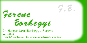 ferenc borhegyi business card